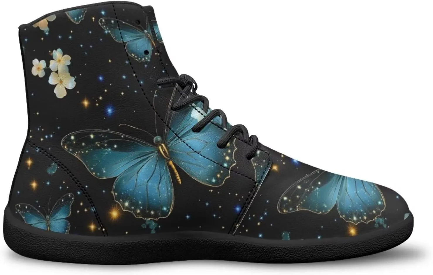 Women's Butterfly High Tops Walking Shoes PU Leather Running Sneakers Business Trainer Sneaker