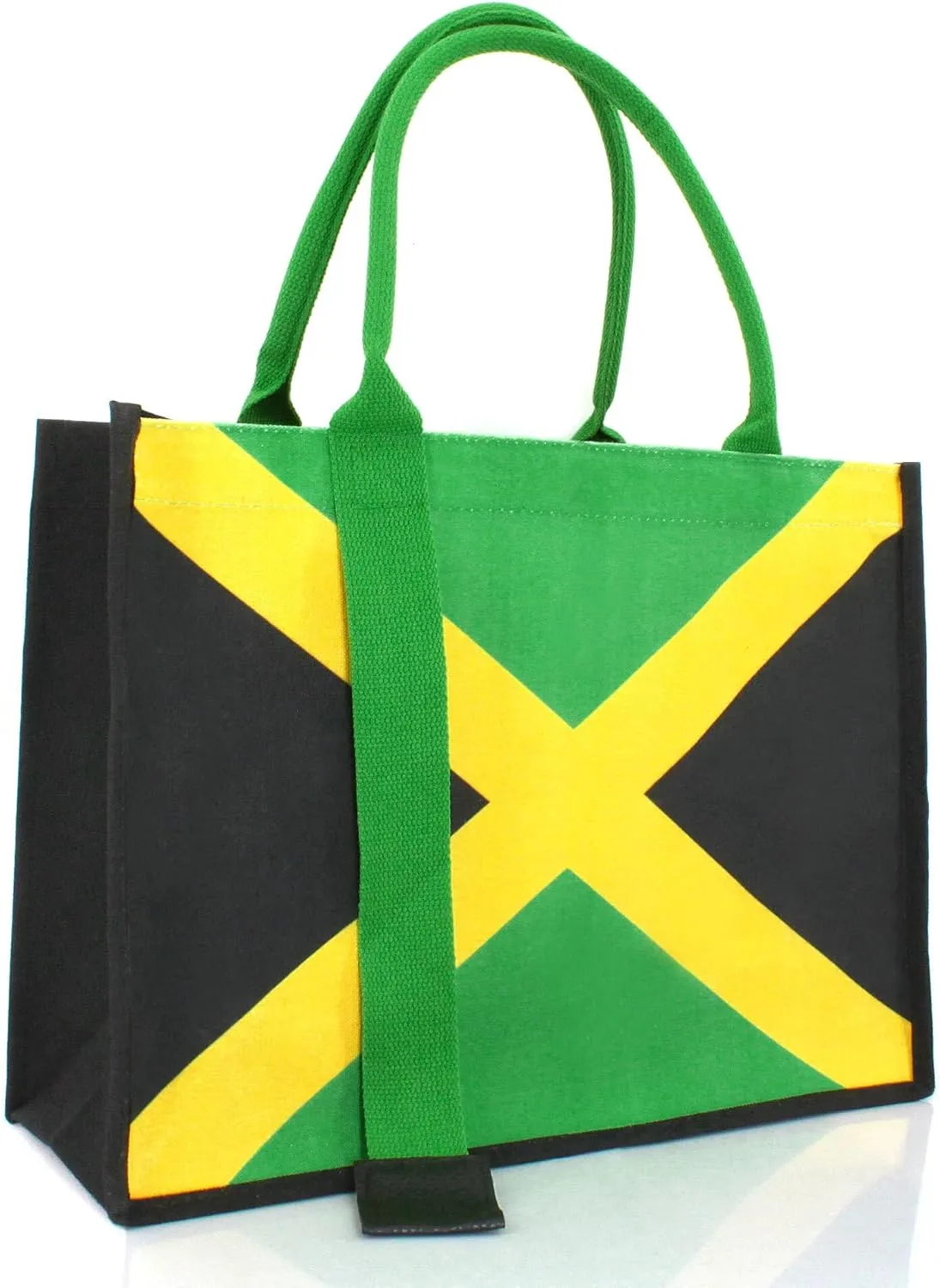 Women's Canvas Tote Bag Waterproof Ribbon Beach Bag Jamaican Reggae Party Bag