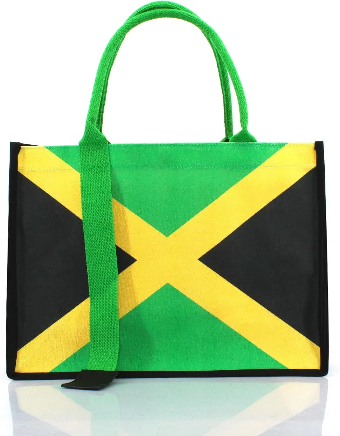 Women's Canvas Tote Bag Waterproof Ribbon Beach Bag Jamaican Reggae Party Bag