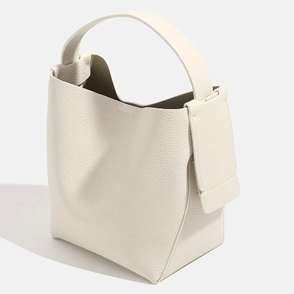 Womens Casual Bucket Tote Bag Small Vegan Leather Shoulder Crossbody Purse Handbag Ladies Trendy Working Satchels