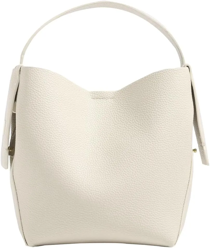 Womens Casual Bucket Tote Bag Small Vegan Leather Shoulder Crossbody Purse Handbag Ladies Trendy Working Satchels