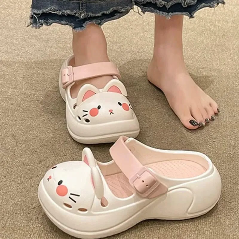 Women's Clogs Cute Capybara Thick-Soled Slippers Cartoon Clogs Garden Shoes Non-Slip Beach Sandals