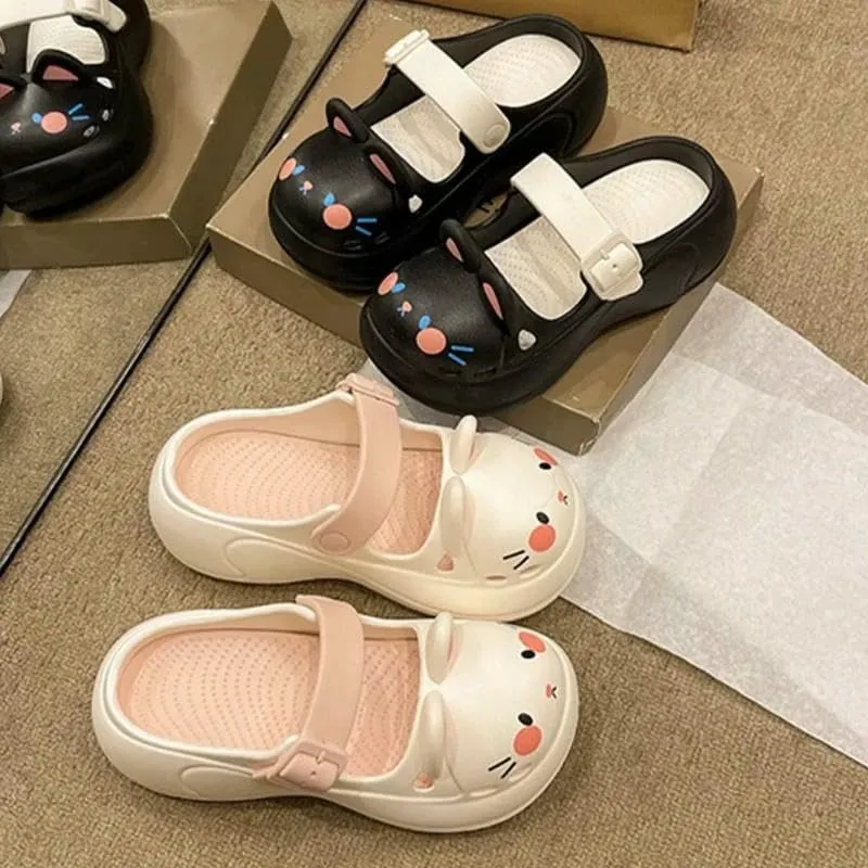Women's Clogs Cute Capybara Thick-Soled Slippers Cartoon Clogs Garden Shoes Non-Slip Beach Sandals