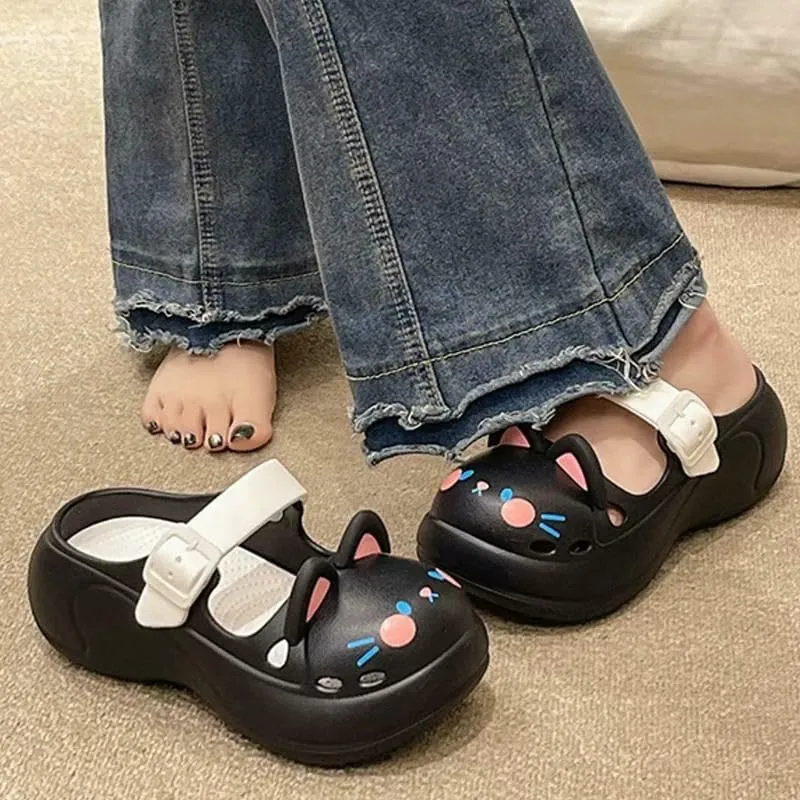 Women's Clogs Cute Capybara Thick-Soled Slippers Cartoon Clogs Garden Shoes Non-Slip Beach Sandals