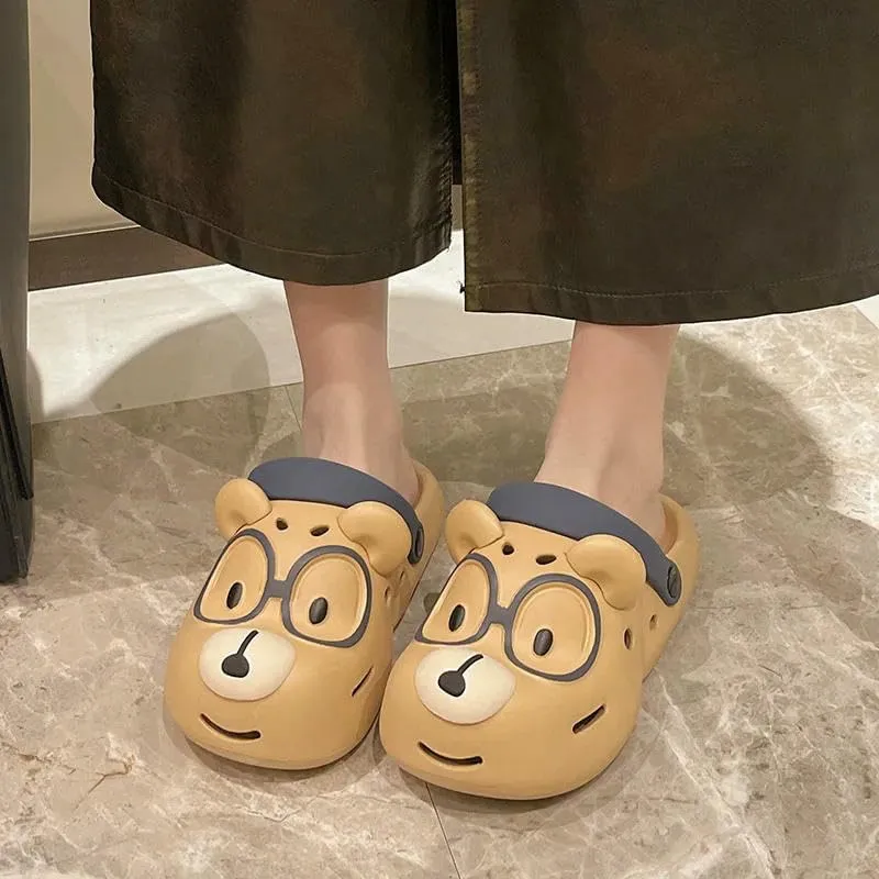Women's Clogs Cute Cartoon Dog Thick Sole Slippers Women Fashion Clogs Garden Shoes Thick Sole Sandals