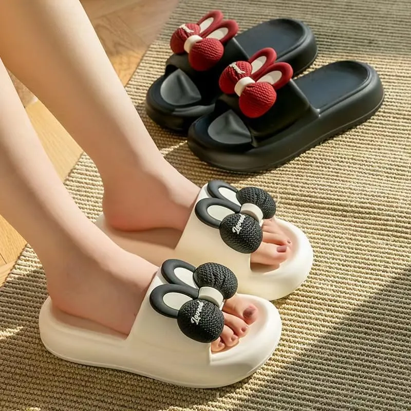 Women's Clogs Women's Cute Rabbit Clogs Thick Sole Eva Indoor and Outdoor Non-Slip Garden Beach Slippers
