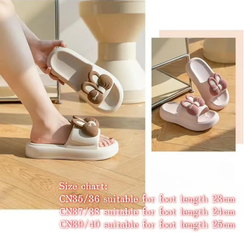 Women's Clogs Women's Cute Rabbit Clogs Thick Sole Eva Indoor and Outdoor Non-Slip Garden Beach Slippers
