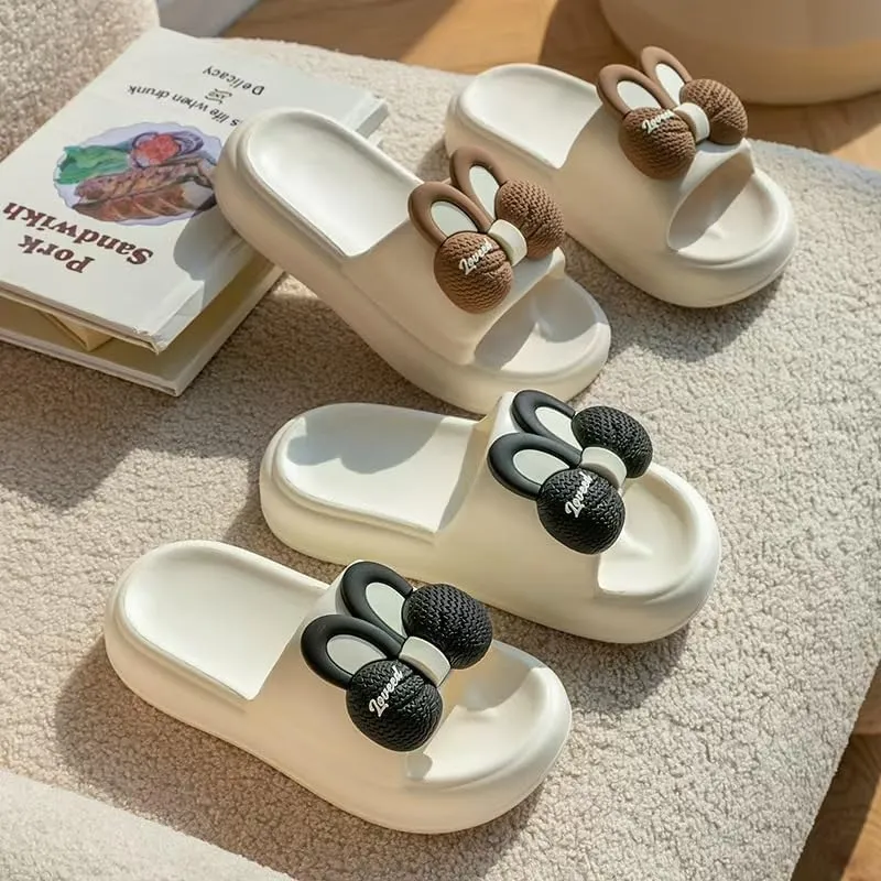 Women's Clogs Women's Cute Rabbit Clogs Thick Sole Eva Indoor and Outdoor Non-Slip Garden Beach Slippers