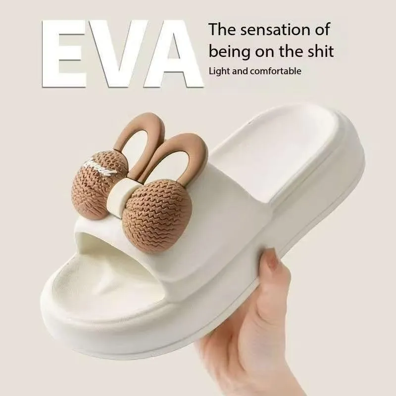 Women's Clogs Women's Cute Rabbit Clogs Thick Sole Eva Indoor and Outdoor Non-Slip Garden Beach Slippers