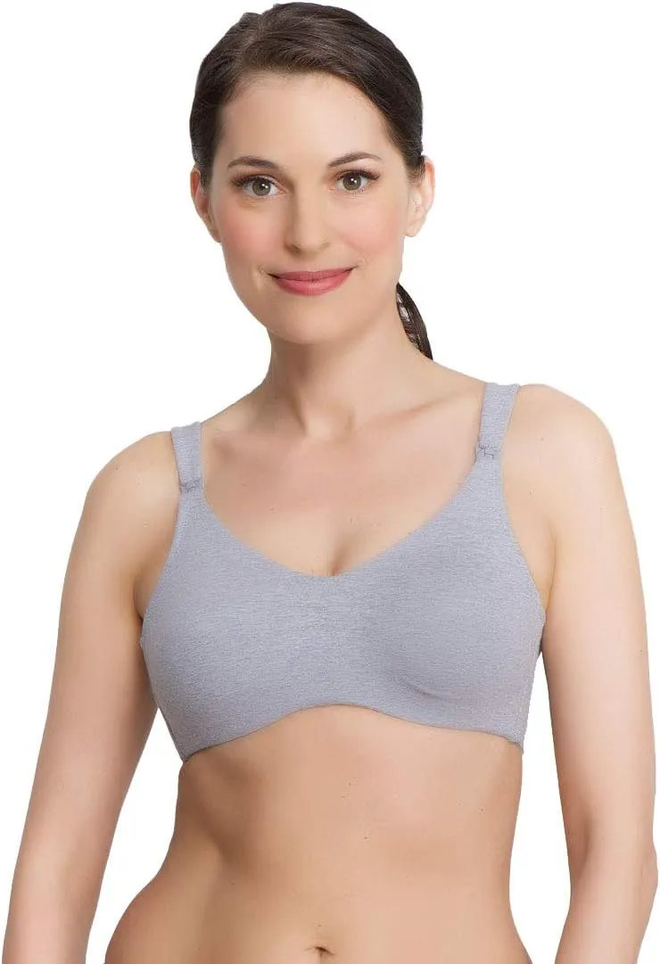 Women's Cotton Blend Wireless Nursing Bra Soft Wire Free Bra with Easy Drop Cups