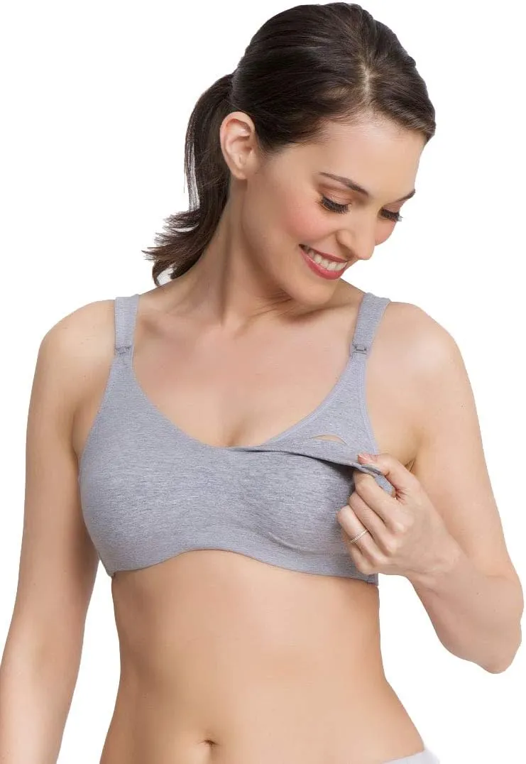 Women's Cotton Blend Wireless Nursing Bra Soft Wire Free Bra with Easy Drop Cups