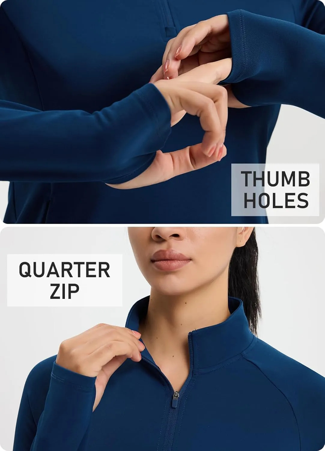 Women's Fleece Running Jacket Quarter Zip Pullover Water Resistant Thermal Equestrian Shirt Warm Winter Golf Gear