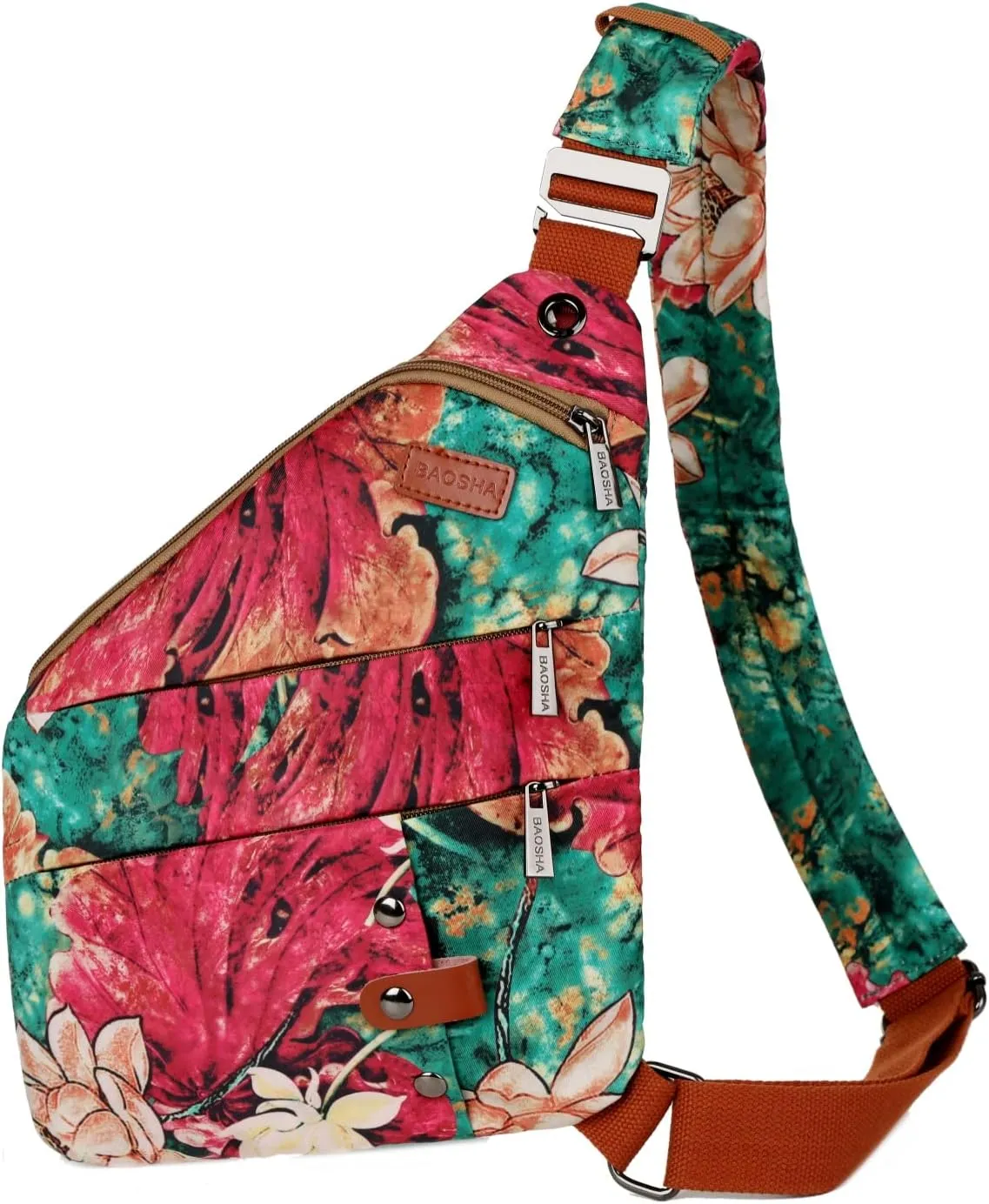 Women's Floral Small Sling Bag Anti Theft Travel purse Bag Crossbody Chest Shoulder Bag XB-16