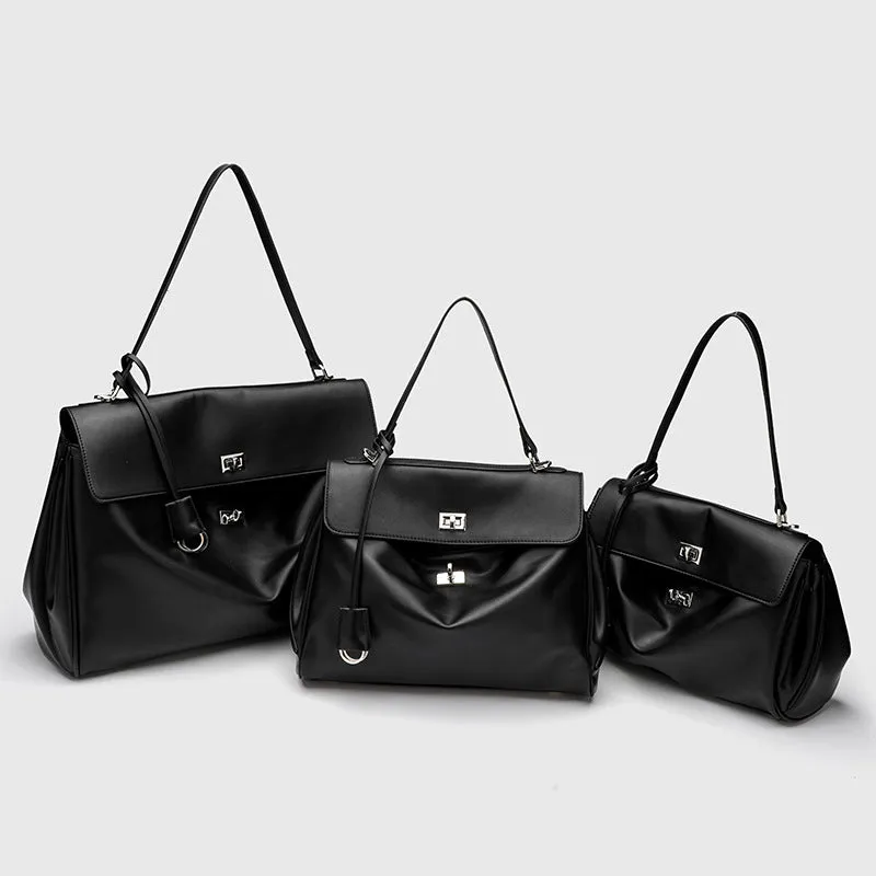 Women's Genuine Leather High-grade Underarm Commuter Kelly Shoulder Bags