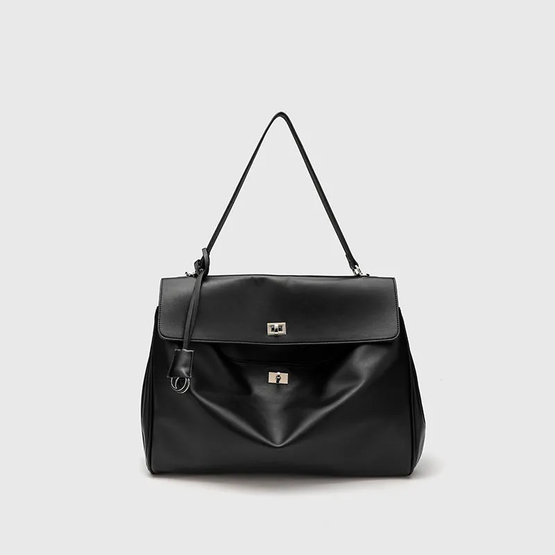 Women's Genuine Leather High-grade Underarm Commuter Kelly Shoulder Bags
