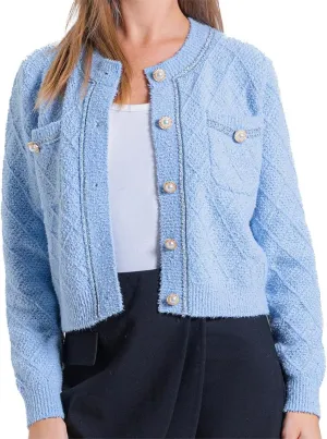 Women's Knit Cardigan Sweaters Casual Long Sleeve Open Front Button Down Cropped Jackets