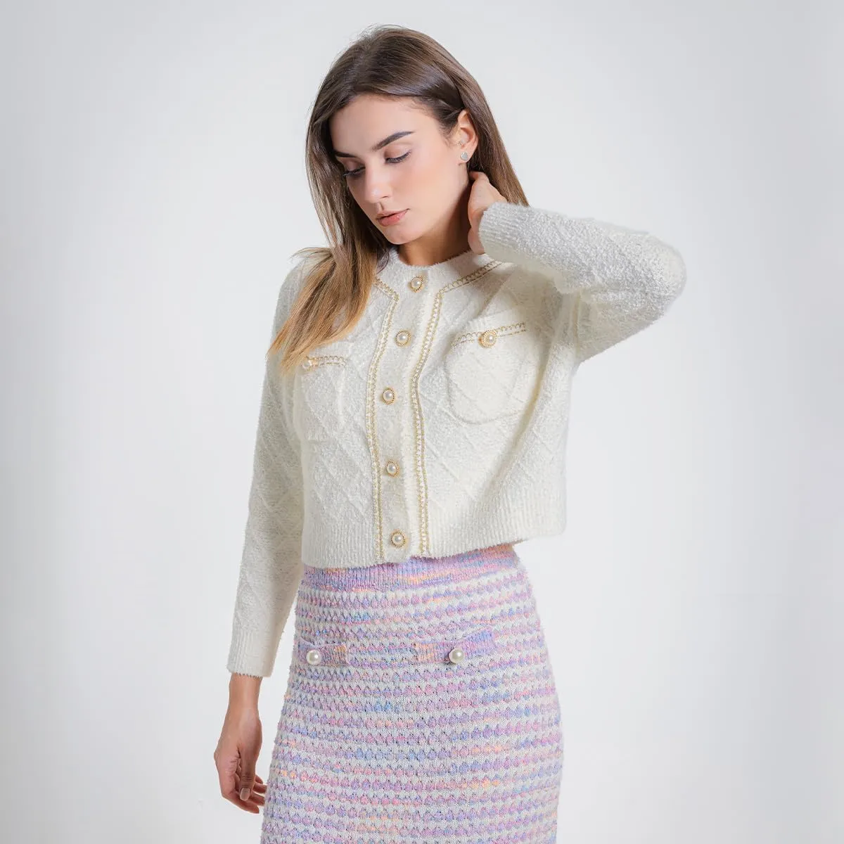 Women's Knit Cardigan Sweaters Casual Long Sleeve Open Front Button Down Cropped Jackets