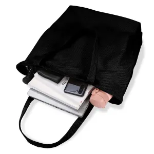 Women's Large Capacity Totes Shopping Corduroy Canvas Shoulder Bags