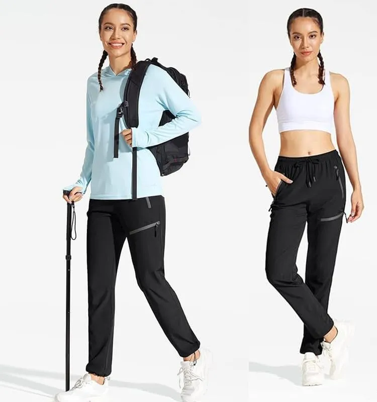 Women's Lightweight Hiking Cargo Pants Quick Dry Casual Travel Sweatpants Joggers Water Resistant