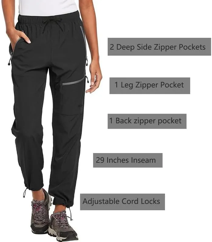 Women's Lightweight Hiking Cargo Pants Quick Dry Casual Travel Sweatpants Joggers Water Resistant