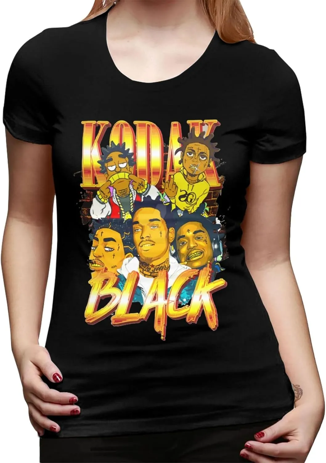 Women's Loose Novelty Short-Sleeve Crewneck T-Shirt Tops