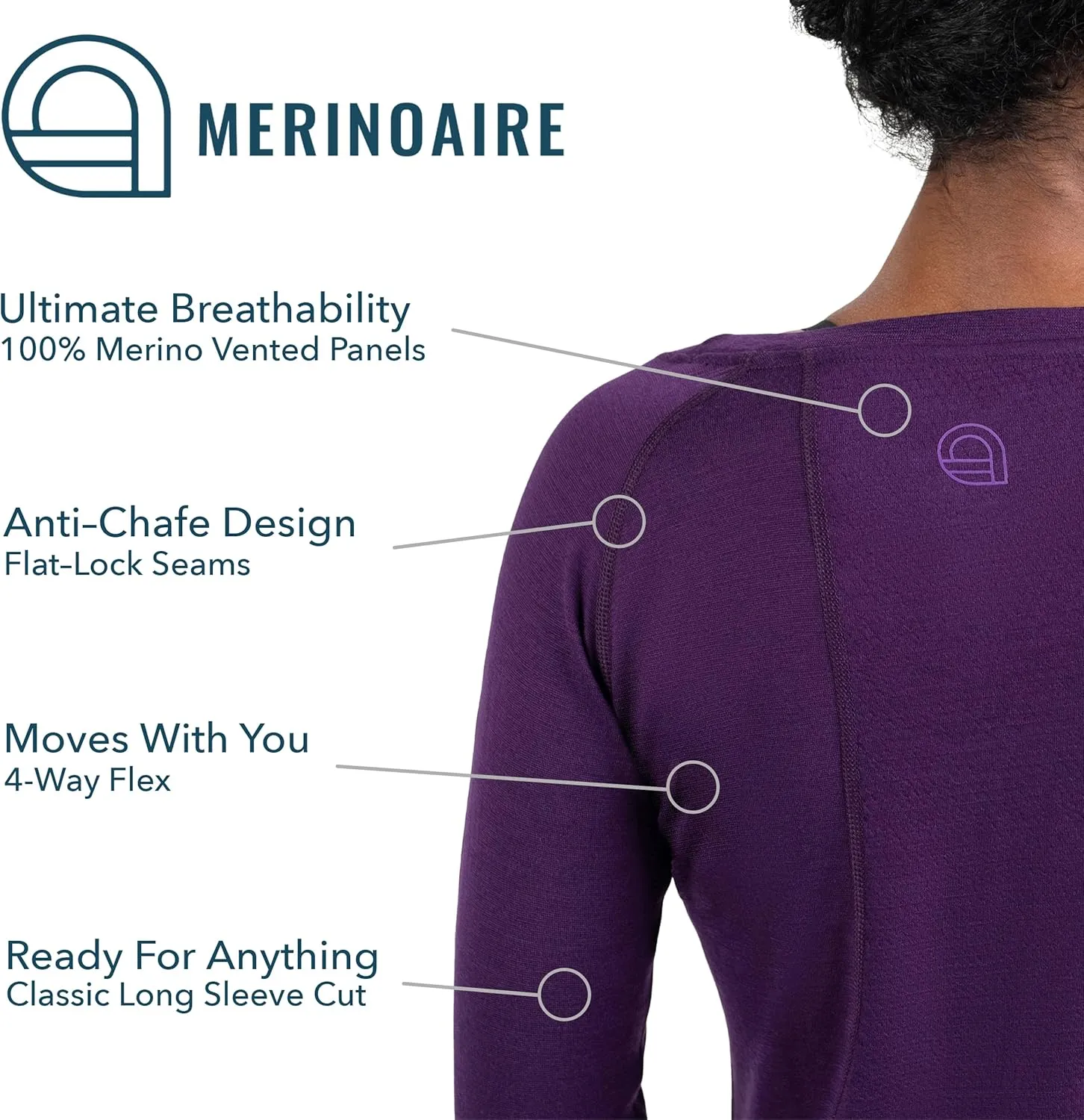 Women's Merino Long Sleeve Shirt by Woolly | RWS Certified | Soft, Stink Free, Seattle Designed
