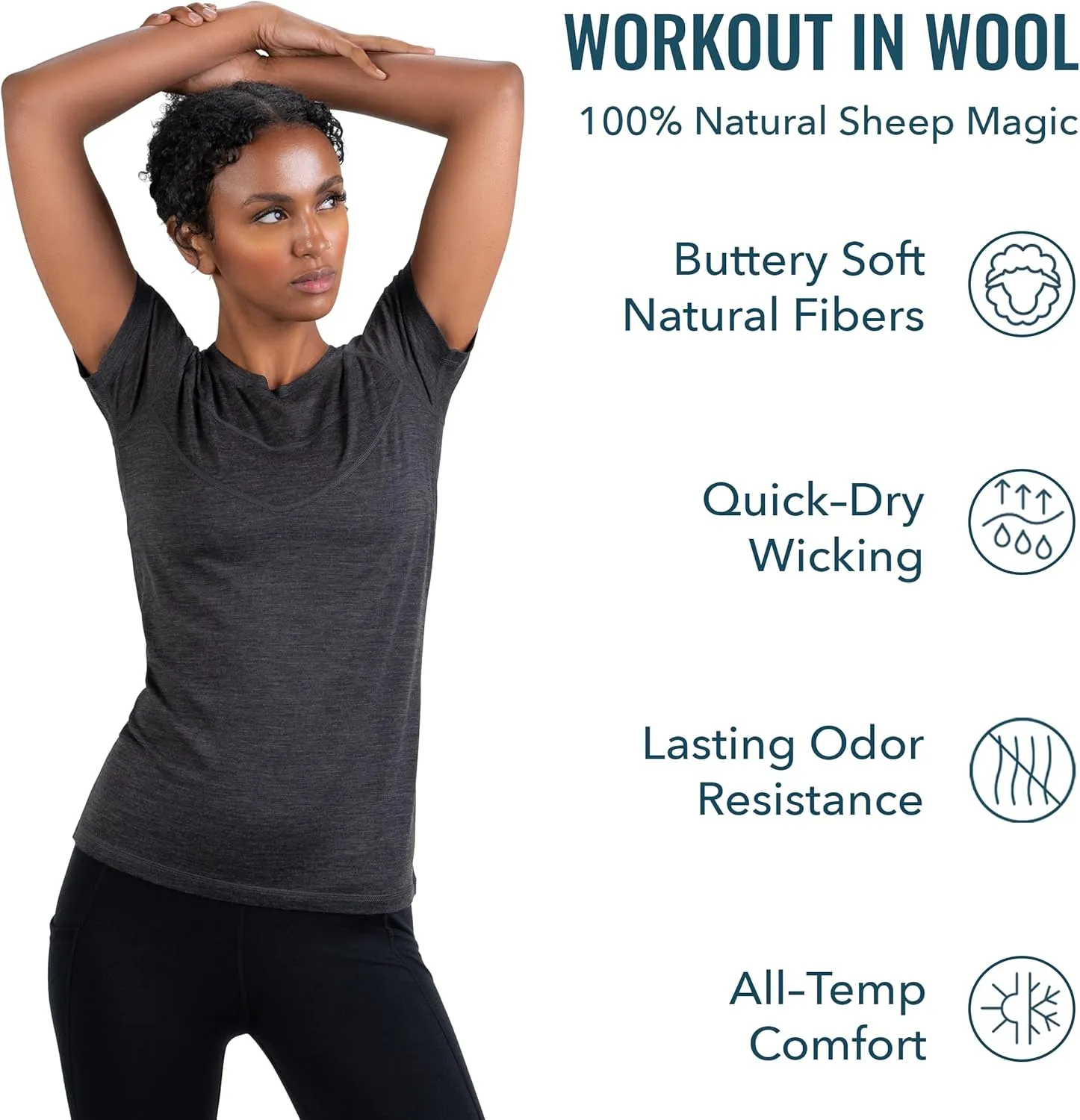 Women's Merino T-Shirt by Woolly | RWS Certified | Soft, Stink Free, Seattle Designed