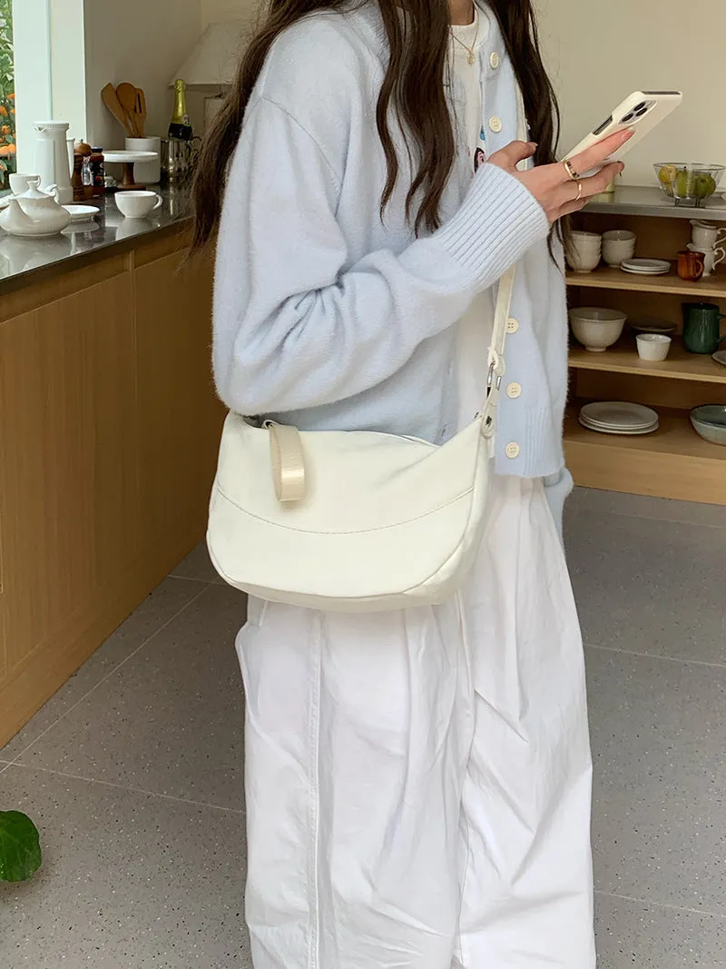 Women's Minority Korean Style Pink Dumpling Underarm Crossbody Bags