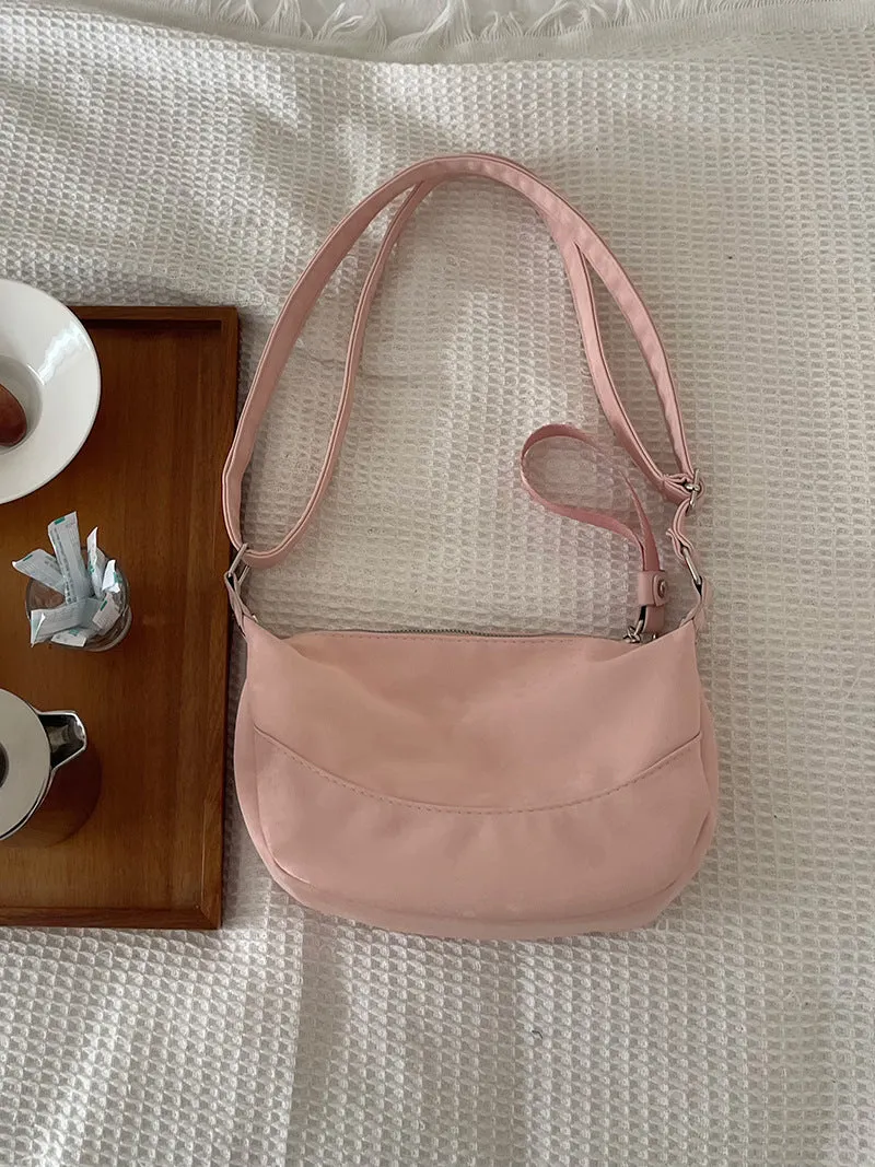 Women's Minority Korean Style Pink Dumpling Underarm Crossbody Bags