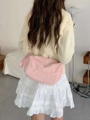 Women's Minority Korean Style Pink Dumpling Underarm Crossbody Bags