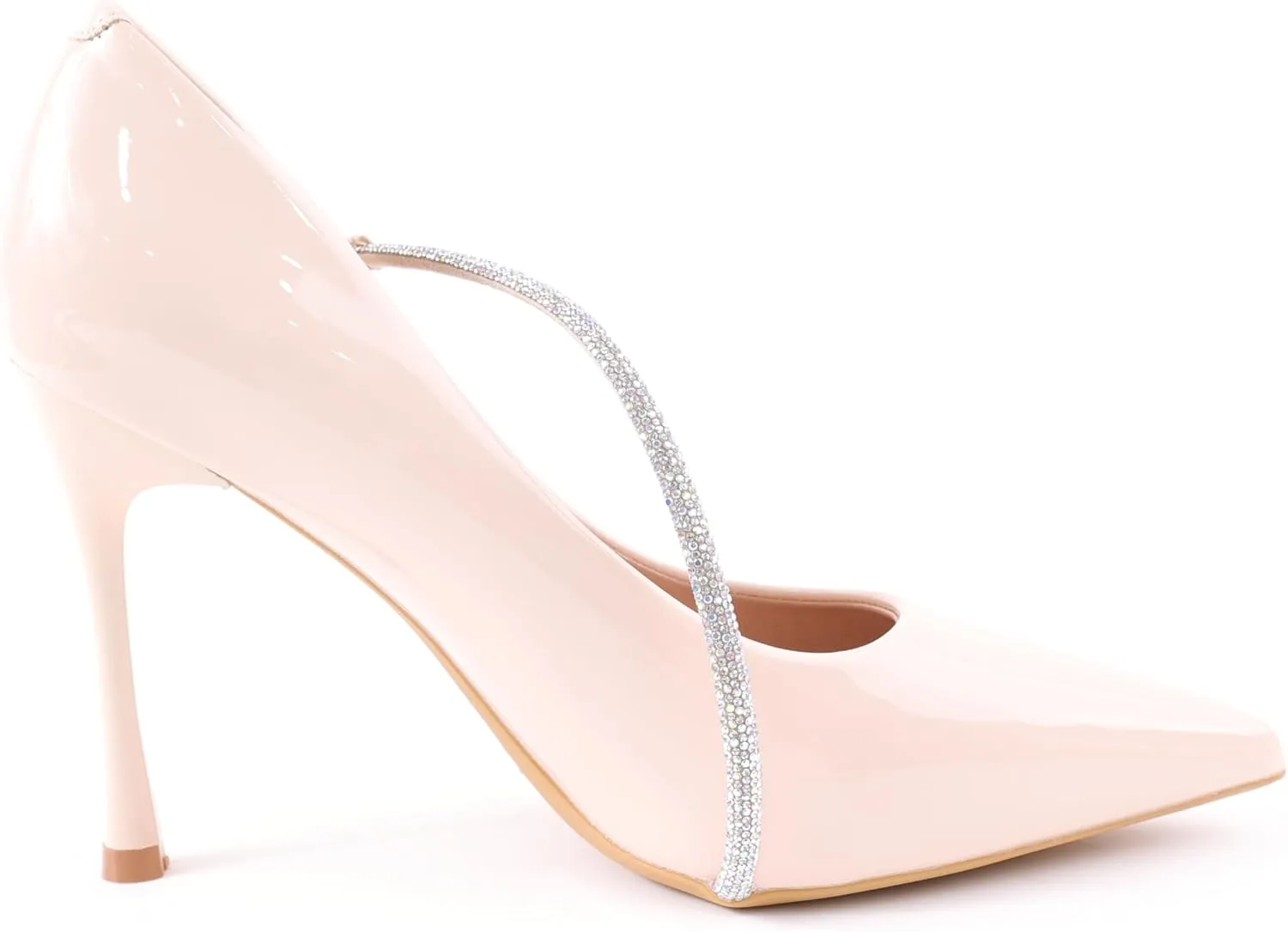 Women's Patent Pointed-Toe Heels, Cross-Strap Stiletto Pumps