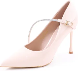 Women's Patent Pointed-Toe Heels, Cross-Strap Stiletto Pumps