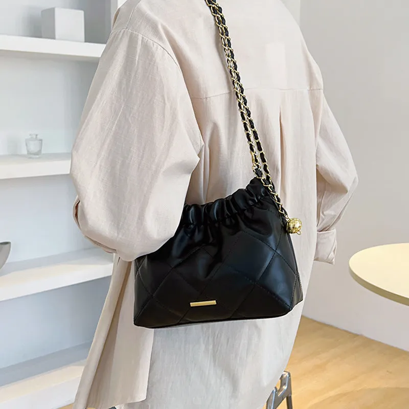 Women's Popular Summer Fashion Rhombus Commuter Solid Shoulder Bags