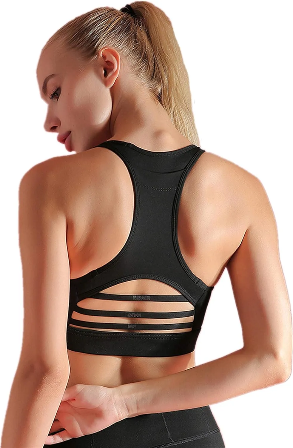 Women's Sports Yoga Bra with Pocket Sports Bra at Back