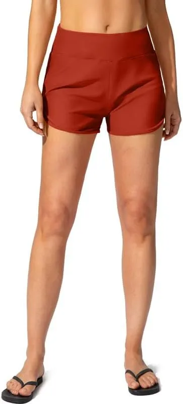 Women's Swim Shorts with Pockets High Waisted Tummy Control Board Swimsuit Bathing Shorts for Women with Liner