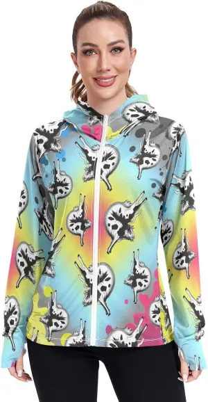 Women's UPF 50  Sun Protection UV Jacket - Zip Up Hoodie Long Sleeve Hiking Fishing Shirt with Pockets Thumb Hole