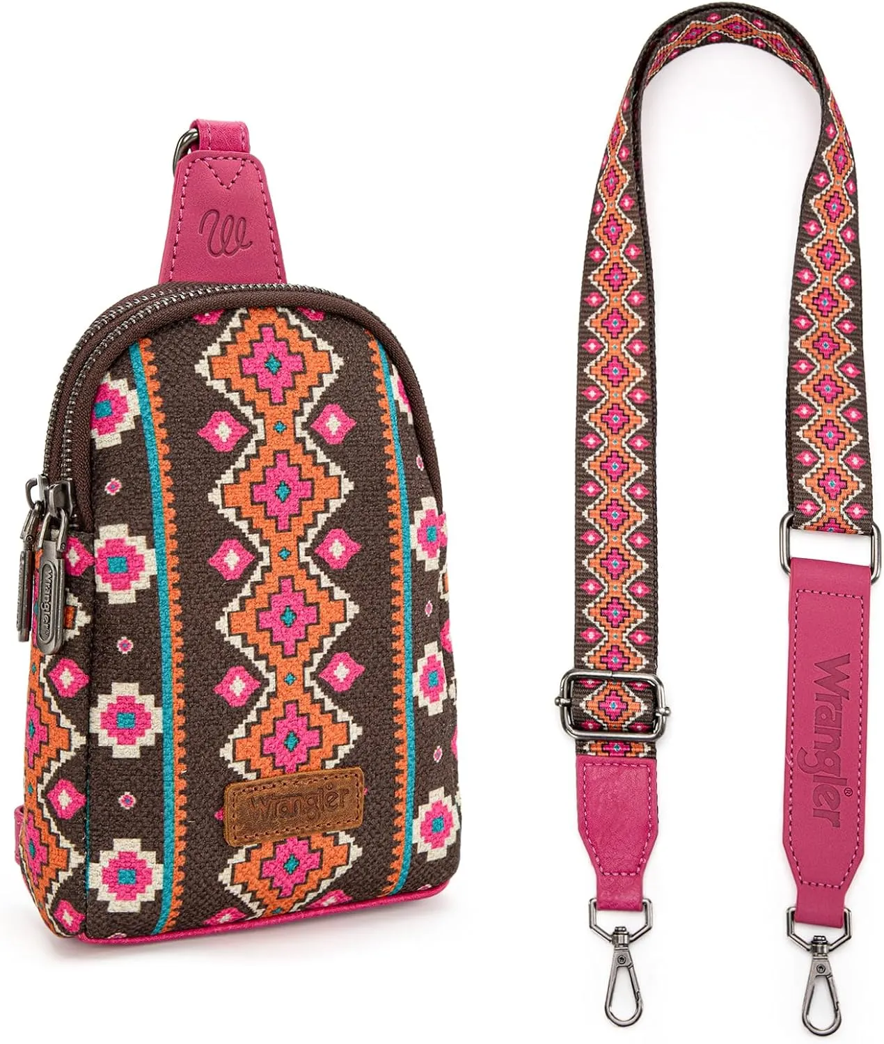 Wrangler Aztec Sling Bag - Southwest Crossbody Trendy Chest Bag
