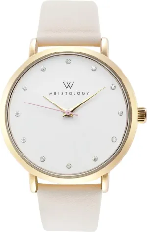 Wristology 10 Styles Maxi Crystal Watch Leather Band - Interchangeable Genuine Leather Strap - Large Easy to Read Watch with Second Hand for Women, Men, Nurses, Teachers