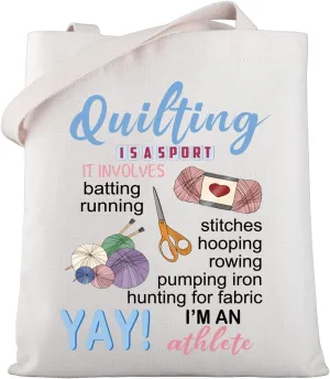 WSNANG Funny Quilting Gifts Quilting Sewing Lover Tote Bag for Quilter Sewing Accessories Shopping Bag Sewer Gifts