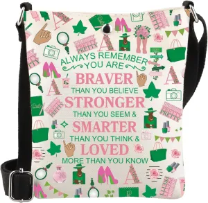 WSNANG Pink and Green Sorority Shopping Bag Greek Sorority Gift Greek Sorority Canvas Tote Bag Sorority Sisterhood Gift