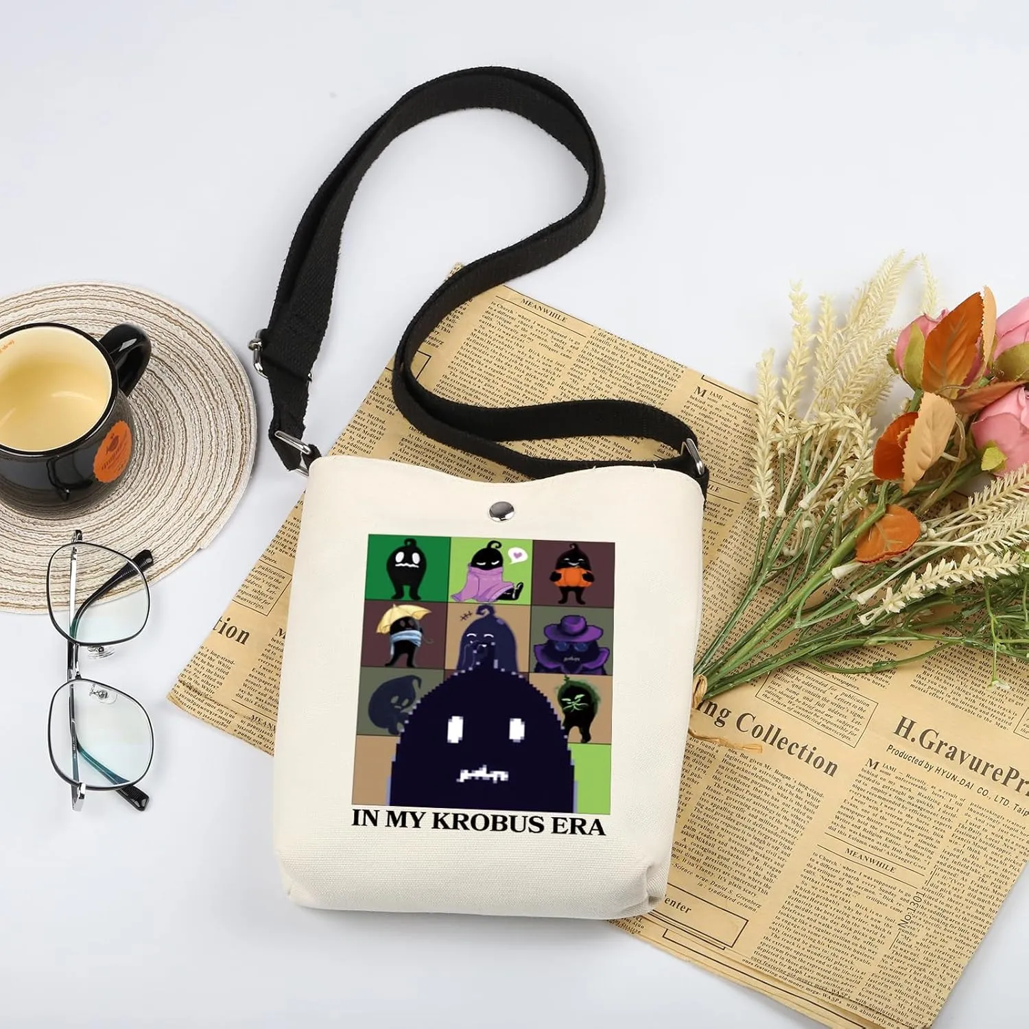 WSNANG Valley Game Shoulder Bag In My Krobus Era Tote Bag Farming Video Game Lover Shopping Bag Pixel Game Gift
