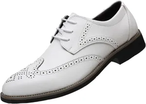 WUIWUIYU Men's Manmade Leather Lace-up Wedding Business Formal Dress Wingtips Brogue Shoes Oxfords