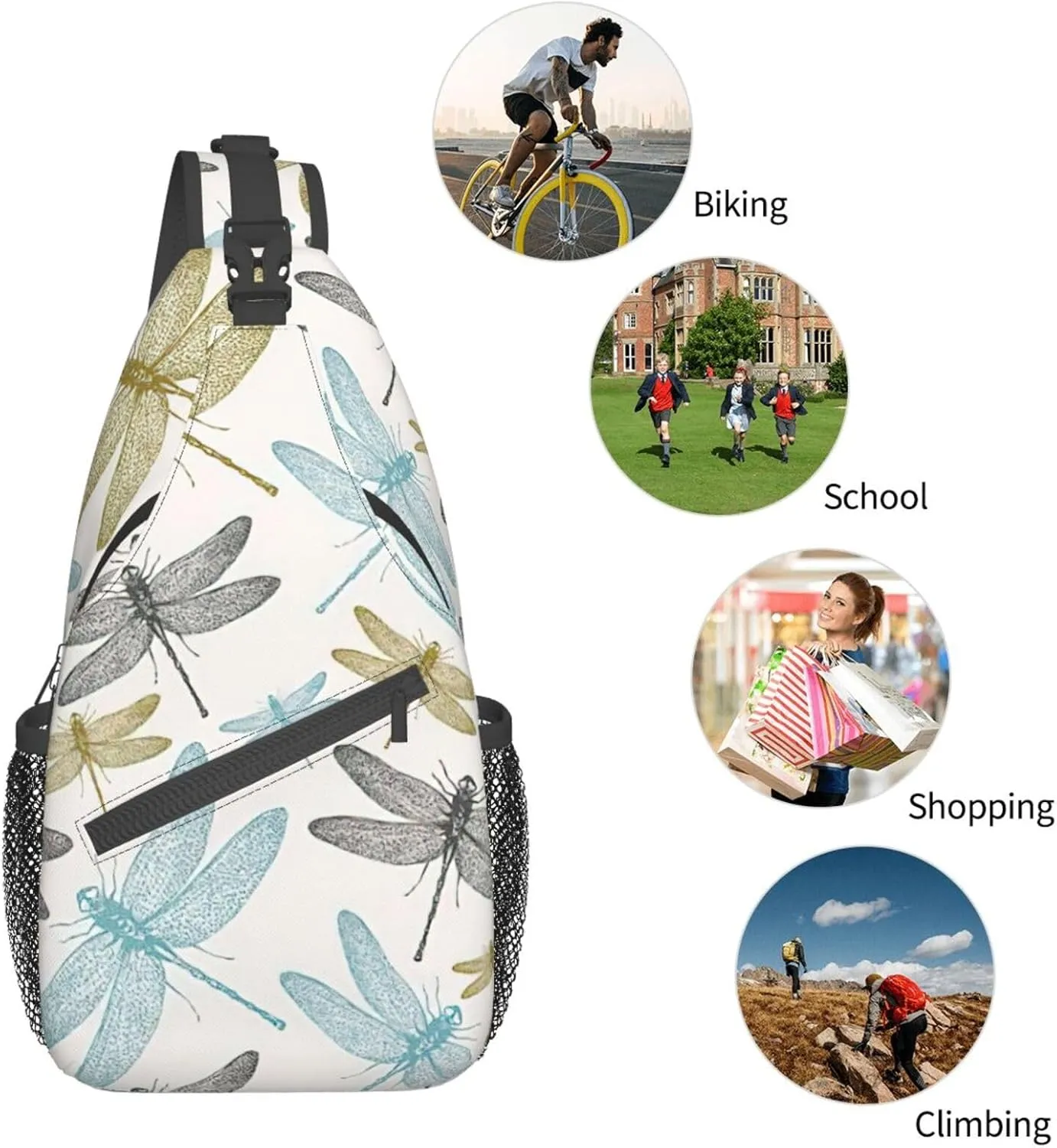 WURTON Star Constellation Map Print Crossbody Sling Backpack Sling Bag Travel Hiking Chest Bag Daypack