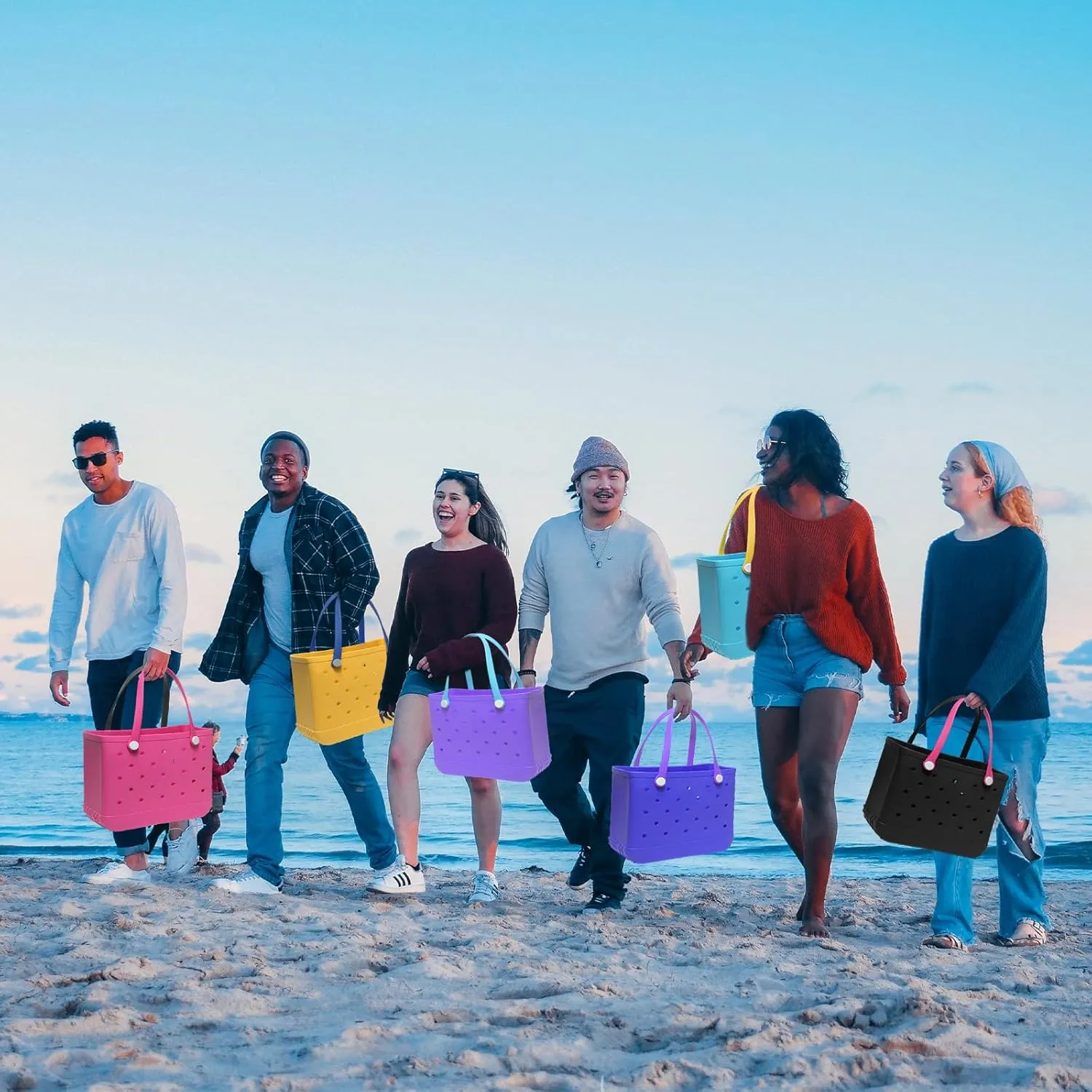 X-Large Rubber Beach Bag for Men & Women, Large Capacity Travel Tote Bag for the Beach Boat Pool