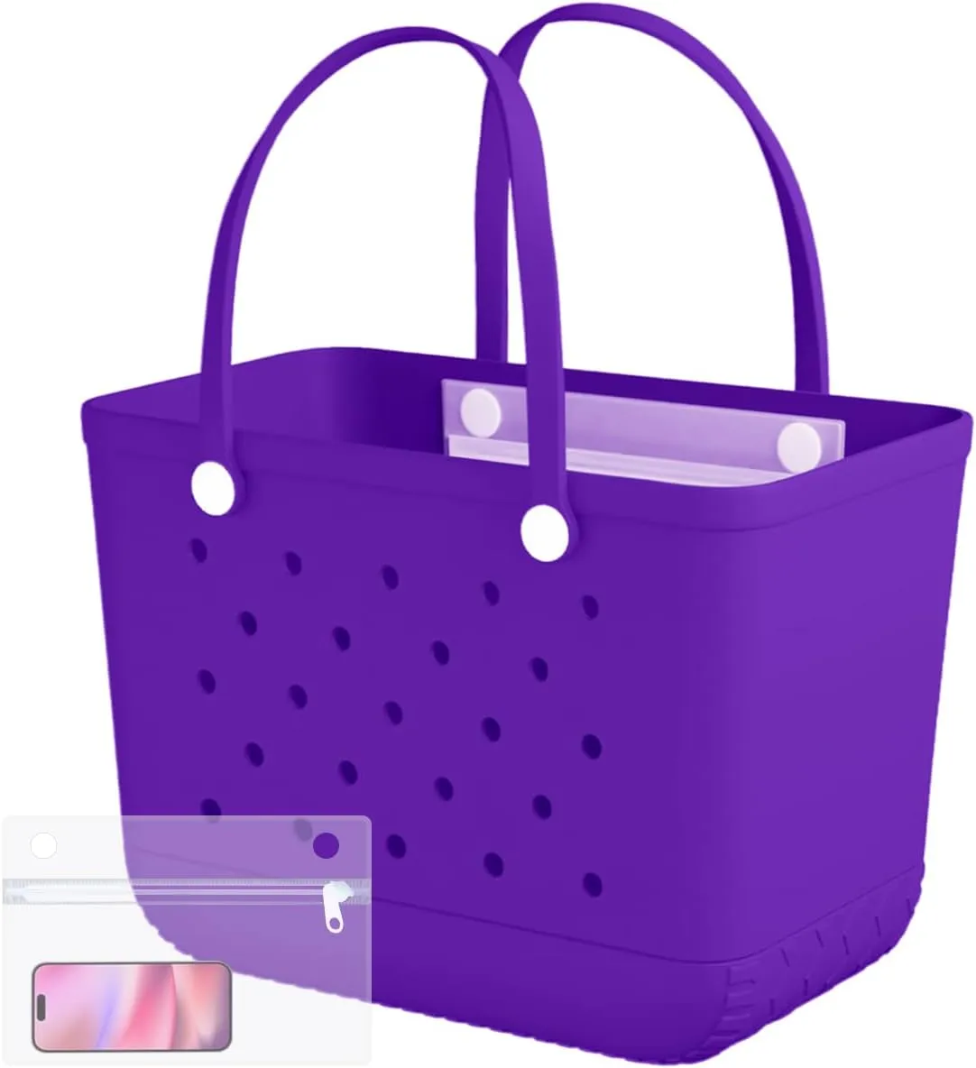 X-Large Rubber Beach Bag Tote Waterproof Tote Bag with Zipper Pocket Modern Travel Tote Bag Sports Beach