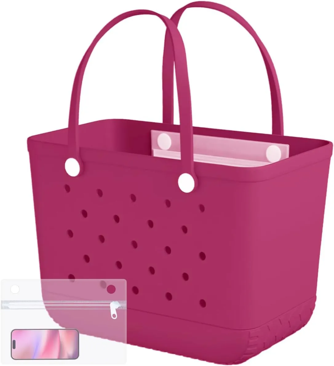X-Large Rubber Beach Bag Tote Waterproof Tote Bag with Zipper Pocket Modern Travel Tote Bag Sports Beach