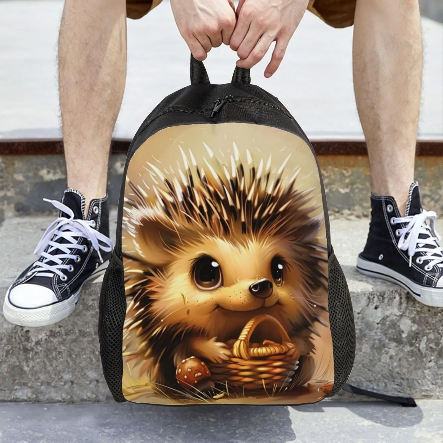 Xerial Basket Hedgehog Backpack Waterproof Anti Theft Durable Light Laptop Bag Backpacks For Women Men Travel Gym Backpack