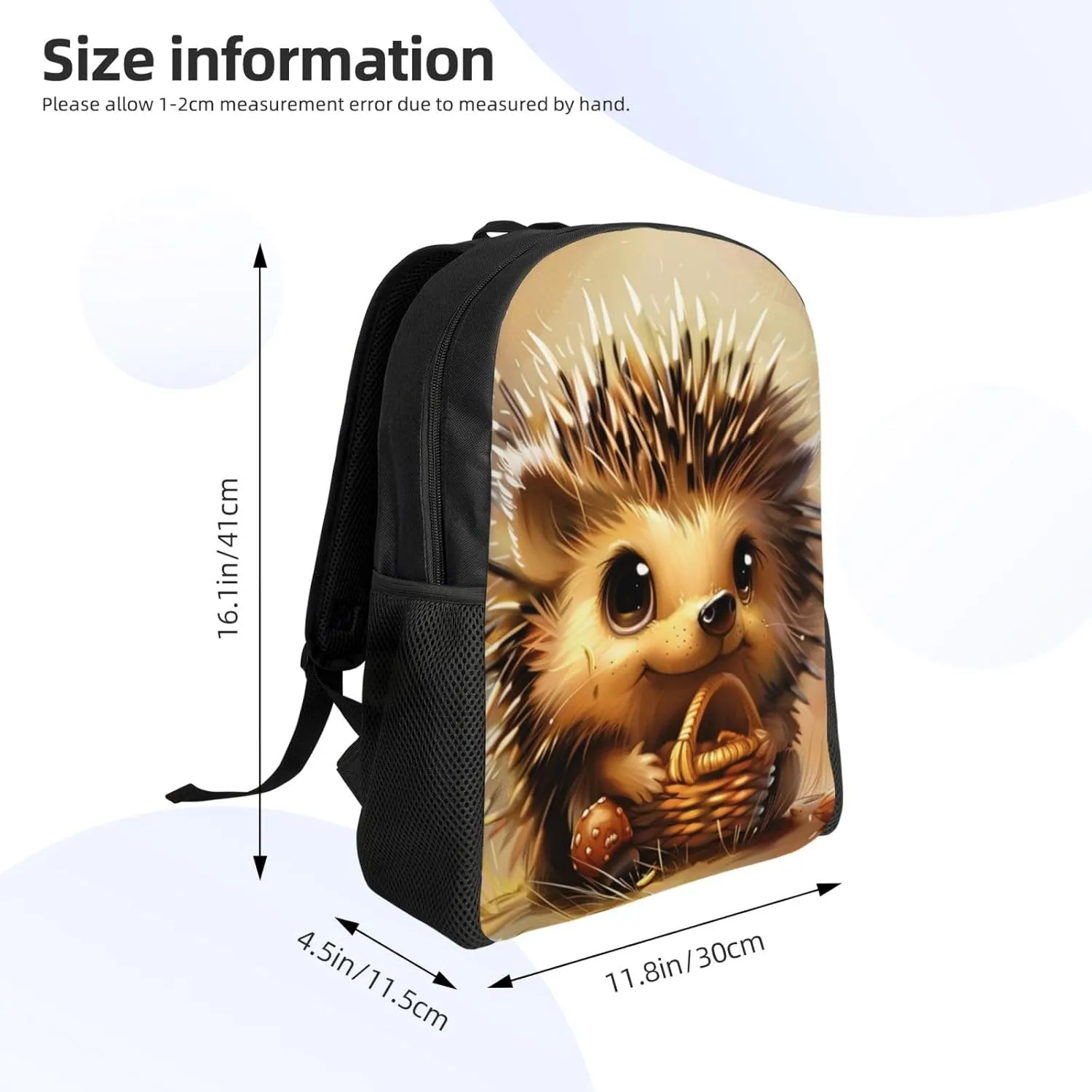 Xerial Basket Hedgehog Backpack Waterproof Anti Theft Durable Light Laptop Bag Backpacks For Women Men Travel Gym Backpack