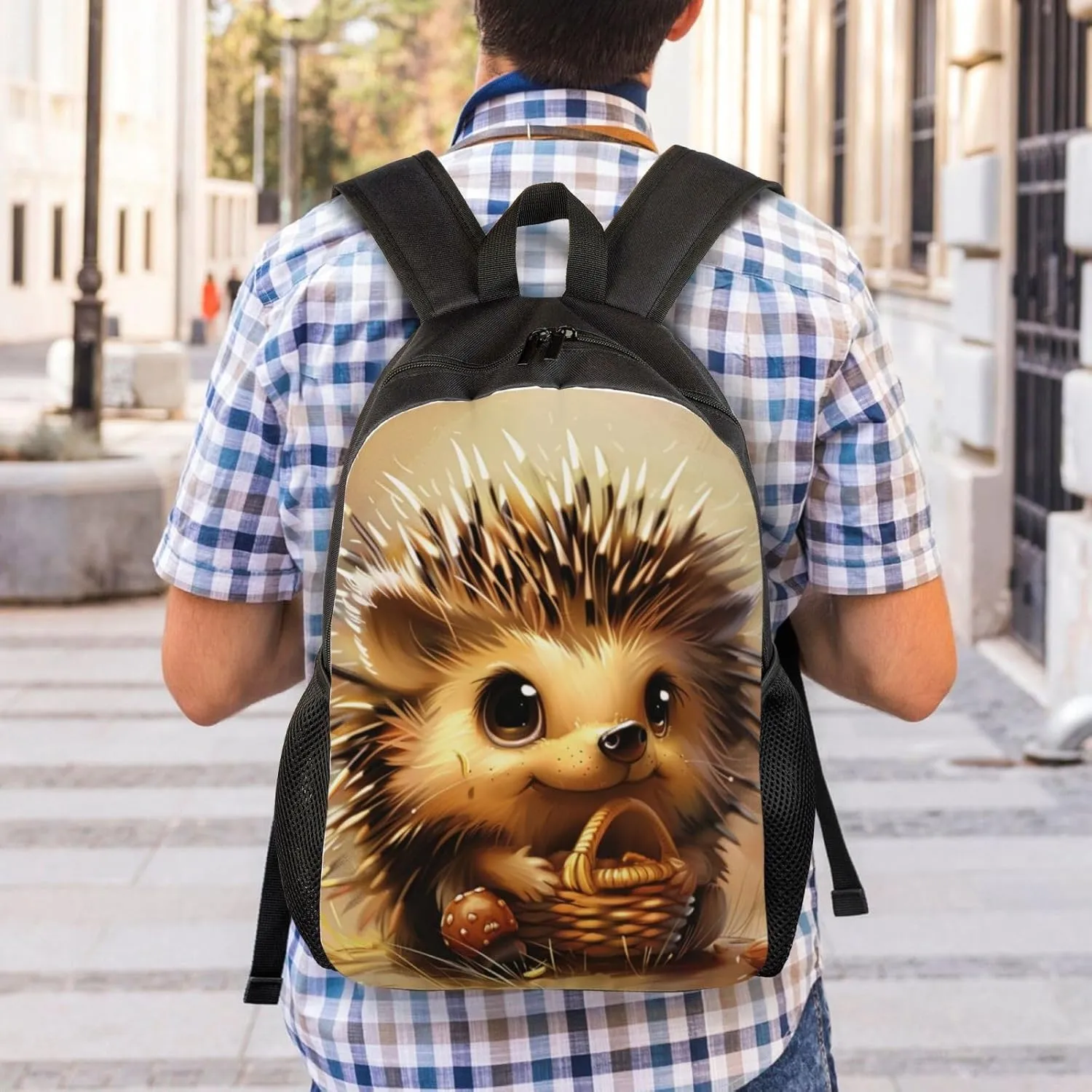 Xerial Basket Hedgehog Backpack Waterproof Anti Theft Durable Light Laptop Bag Backpacks For Women Men Travel Gym Backpack