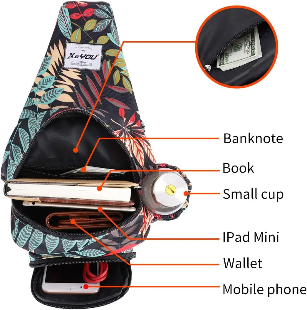 XEYOU Small Sling Bag - Lightweight One Strap Backpack Hiking Crossbody Chest Bag - Unisex Shoulder Daypack
